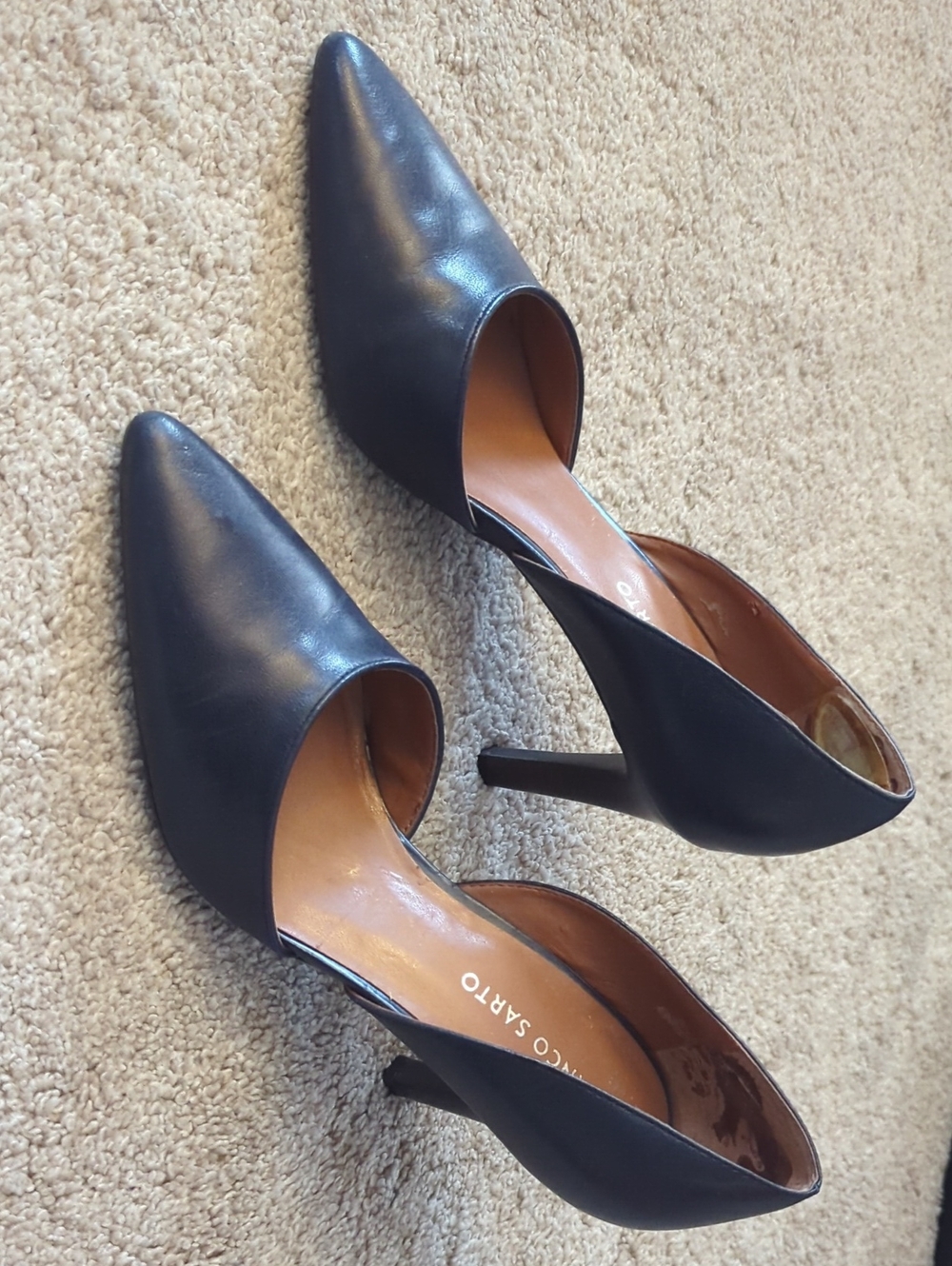 Franco Sarto Pointed Toe Heels in Navy Blue